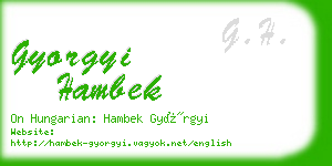 gyorgyi hambek business card